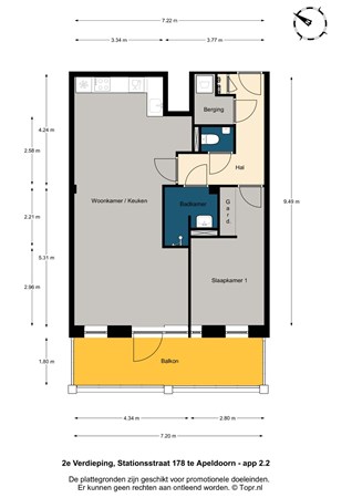 Floorplan - Stationsstraat, 7311 MJ Apeldoorn